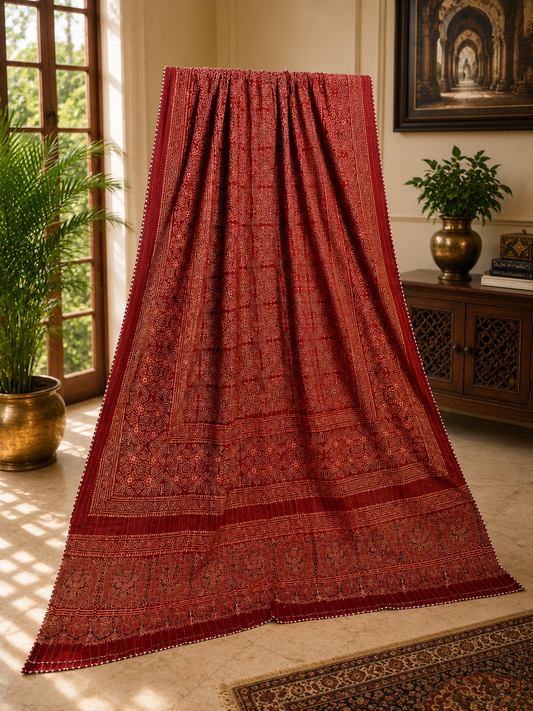 Rally work Ajrak Dupatta 0772