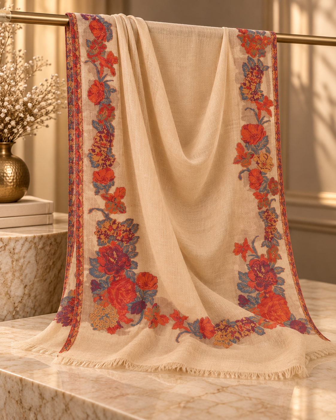 Midnight Bloom Floral Stole 0924
