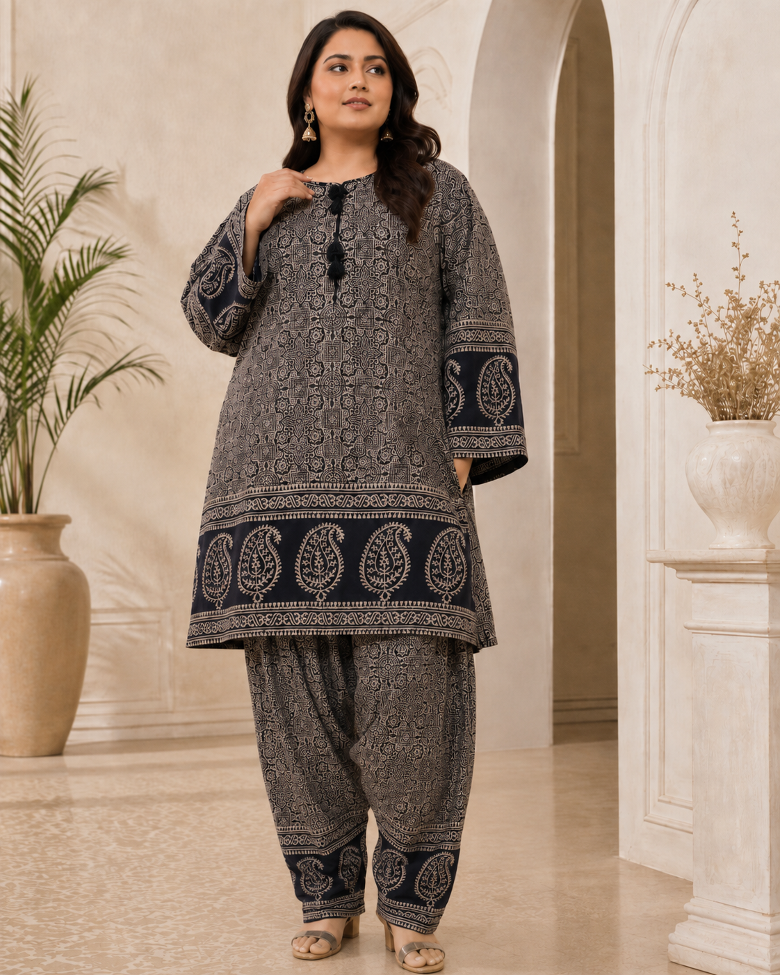Elegant Ajrak Suit 0840