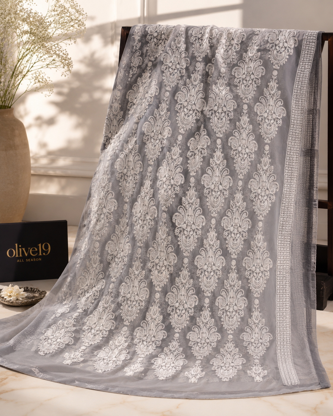 Chiffon Embroidered 2 pc suit 0826