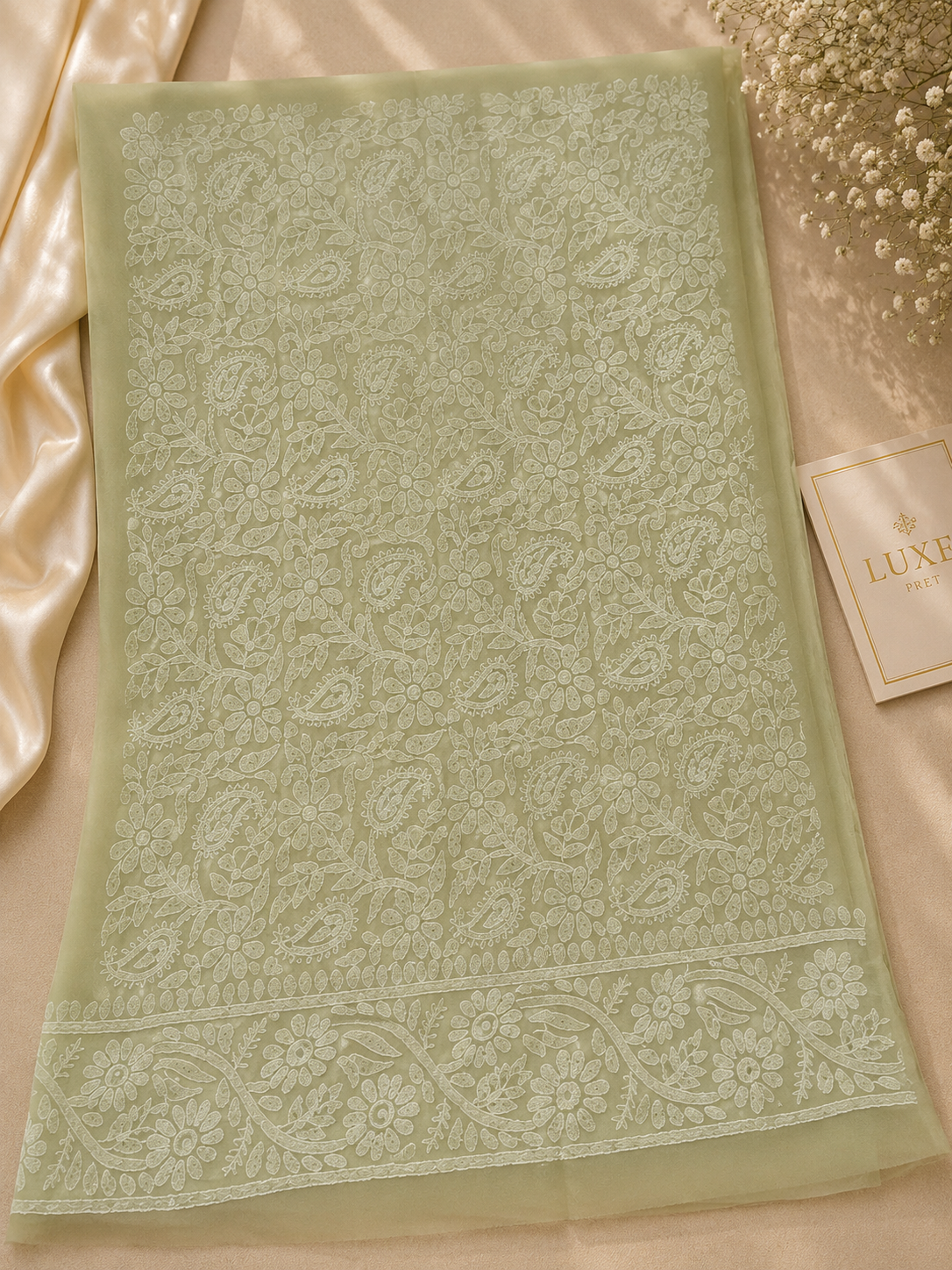 chiffon 2 pc embroidered suit 0832