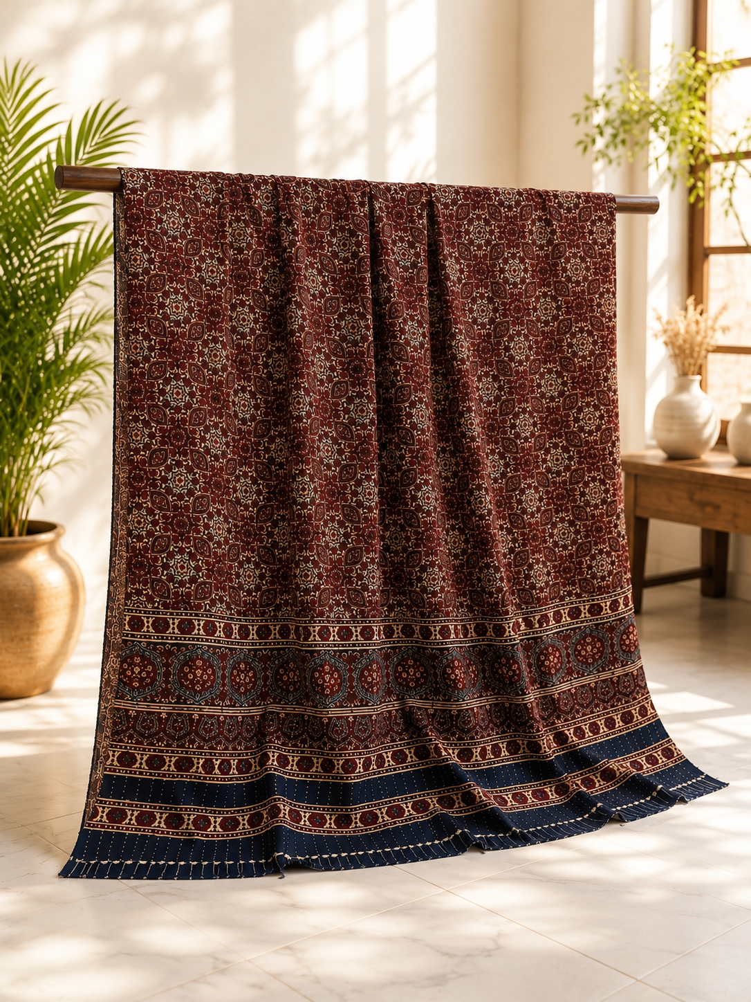Rally work Ajrak 2pc (unstitched) 0803