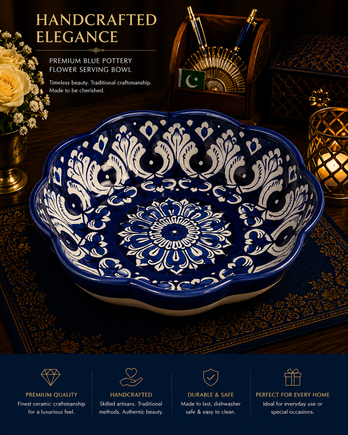 Shahkaar-e-Neel Serving Platter 00382
