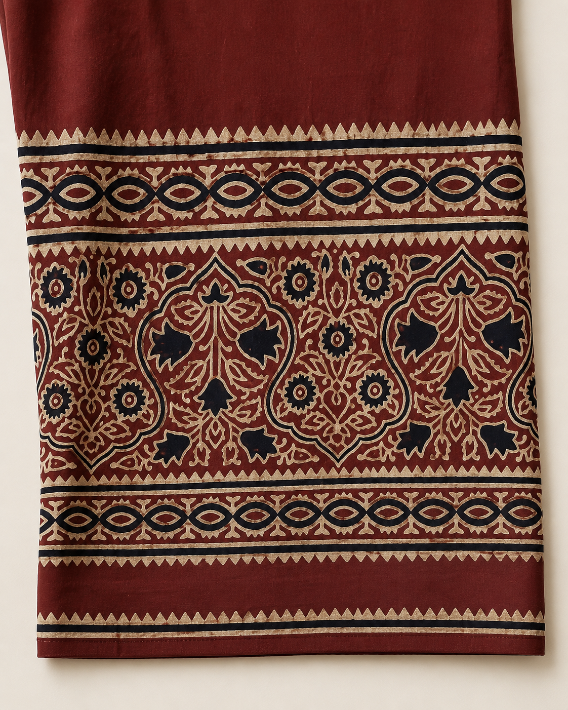 Burgundy Traditional Ajrak 0841