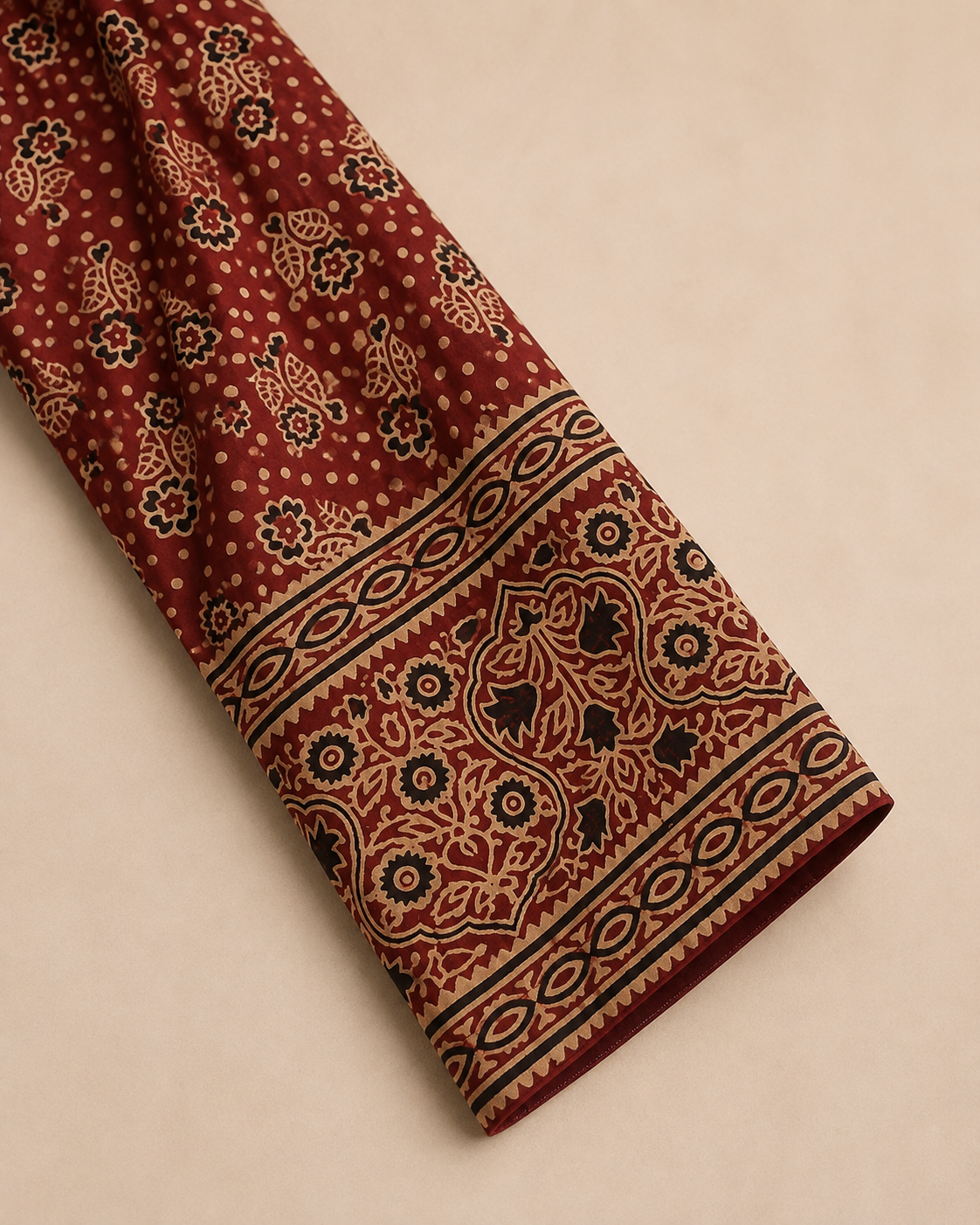 Burgundy Traditional Ajrak 0841