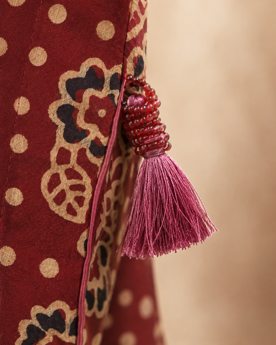 Burgundy Traditional Ajrak 0841