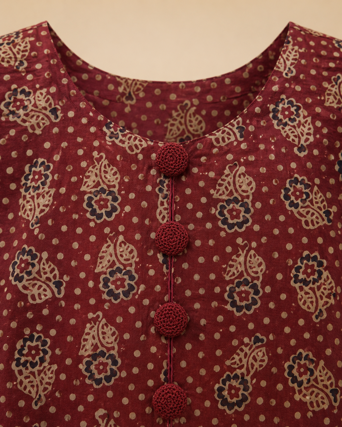 Burgundy Traditional Ajrak 0841