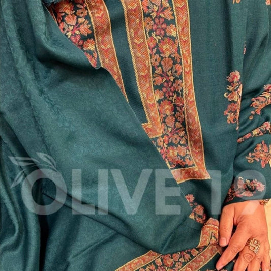 Kaani Pashmina 3Pc Suit (leaf Green) 0045