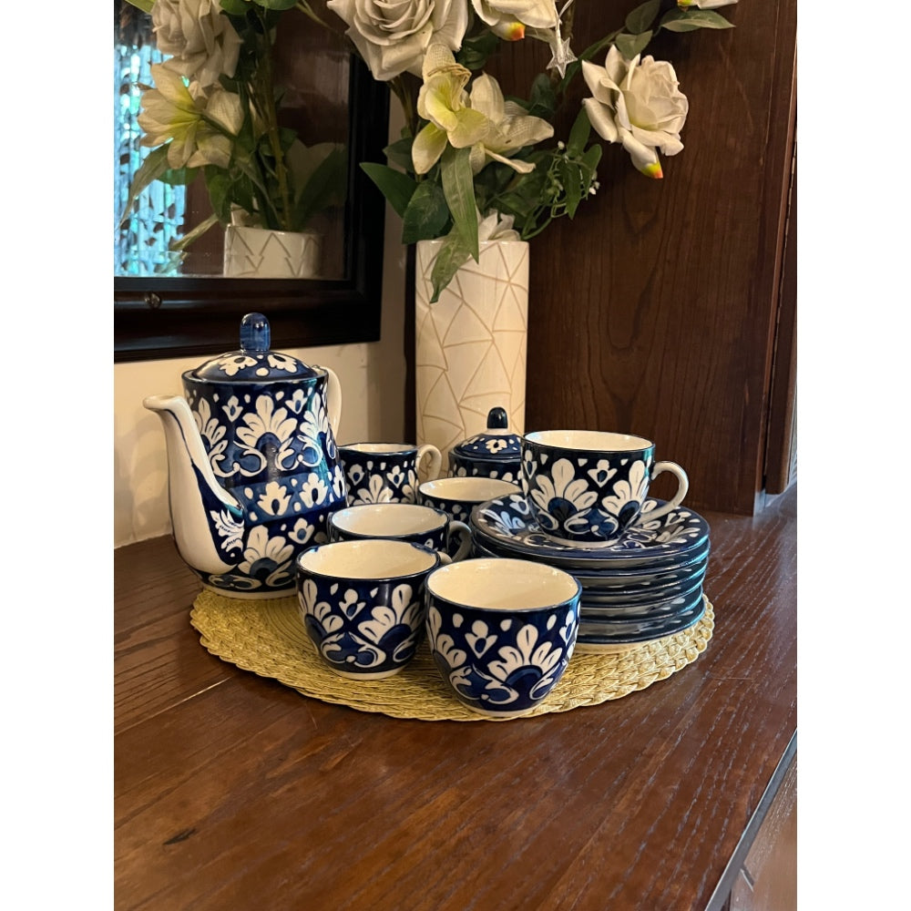 Blue Pottery Tea Set