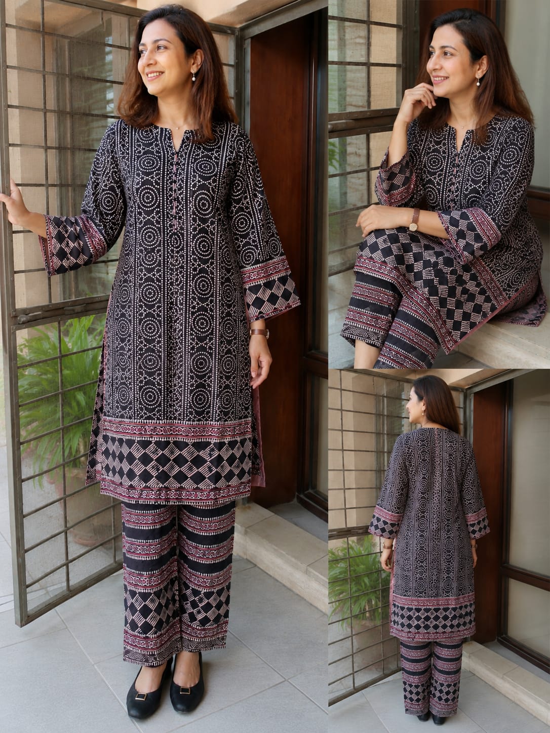 Stitched Ajrak 2 pc 001002