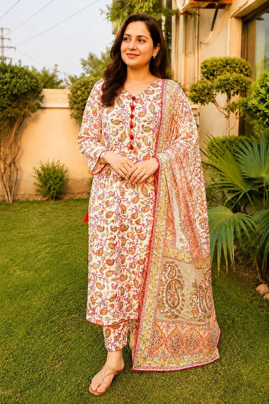 2 Pc Block print Stitched 001008