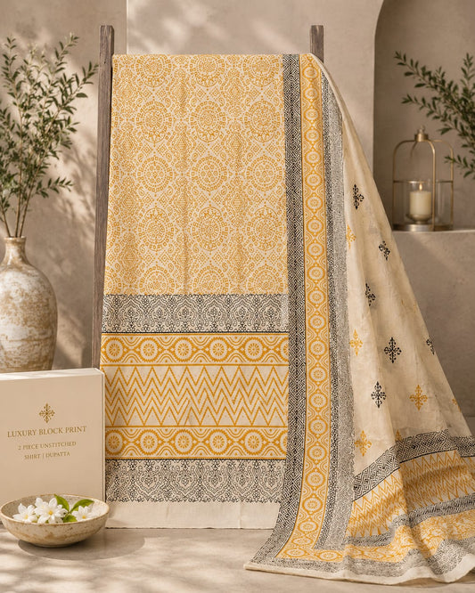Fine Lawn Block print 2 pc (unstitched) 00675
