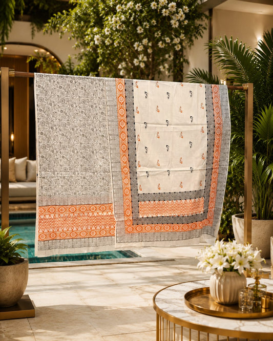 premium Lawn block print 0675