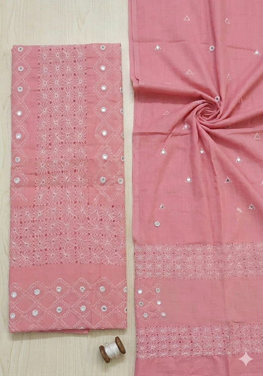 Rose Pink Tarkashi with Mirror 2pc 0716