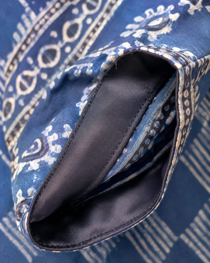 Blue Ajrak 2 pc stitched suit 001006