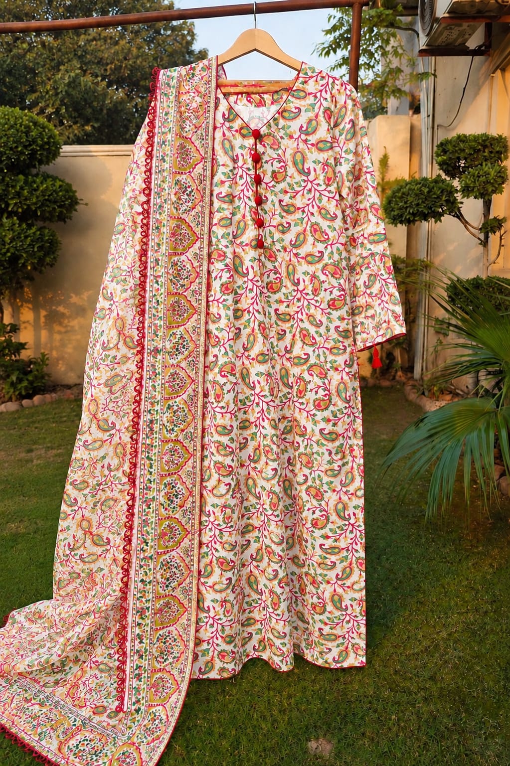2 Pc Block print Stitched 001008