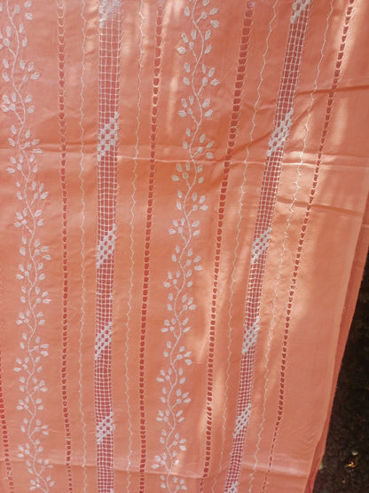 Peach fabric in serene garden 0658