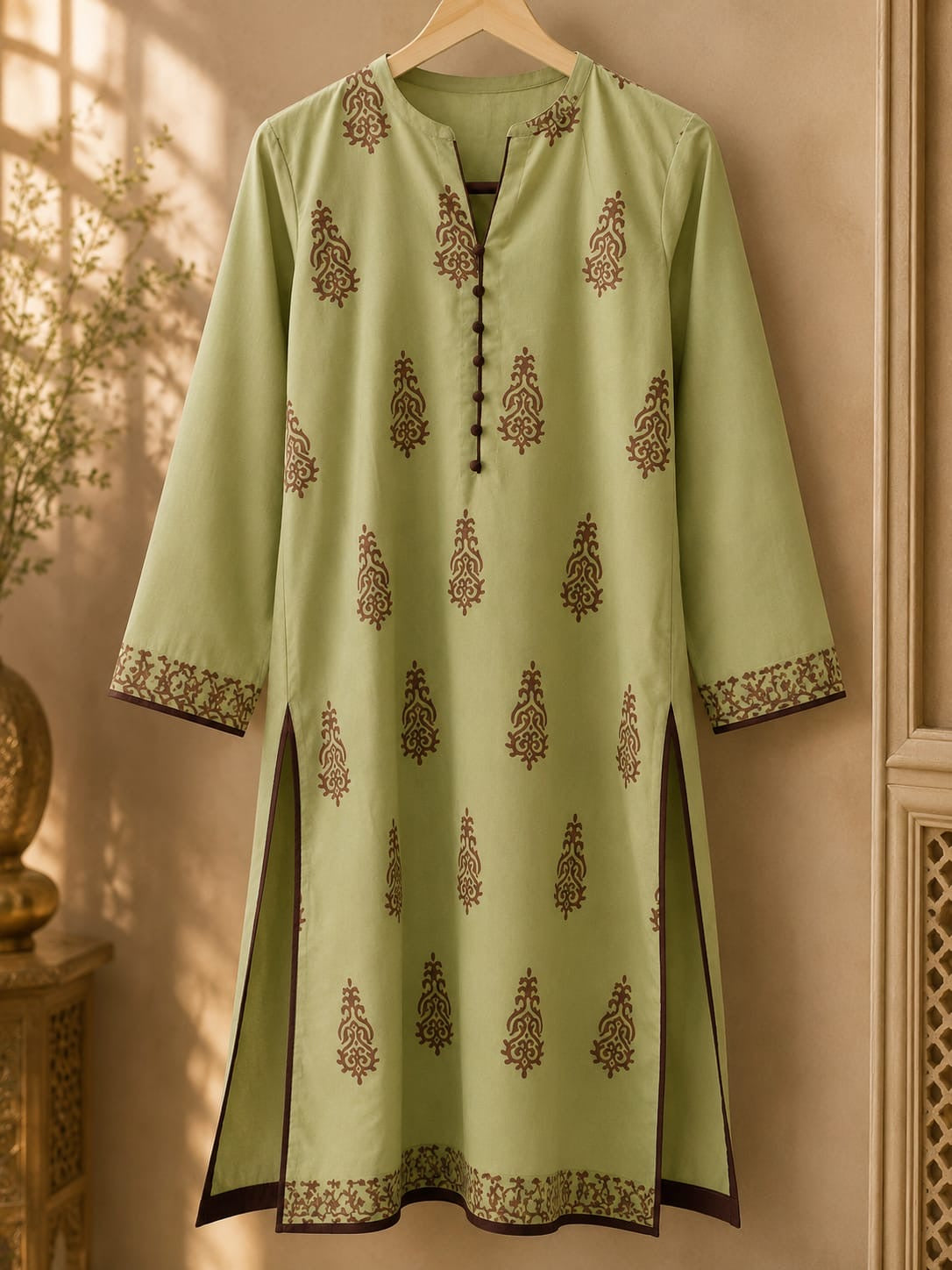 Marina Blockprint Stitched Shirt 0808