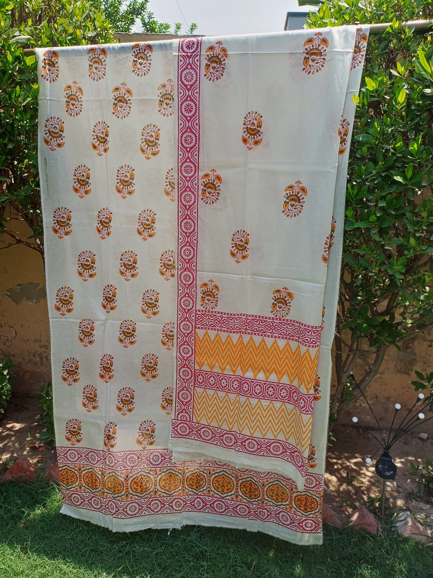 Premium Lawn 2 pc block print suit (unstitched) 0683