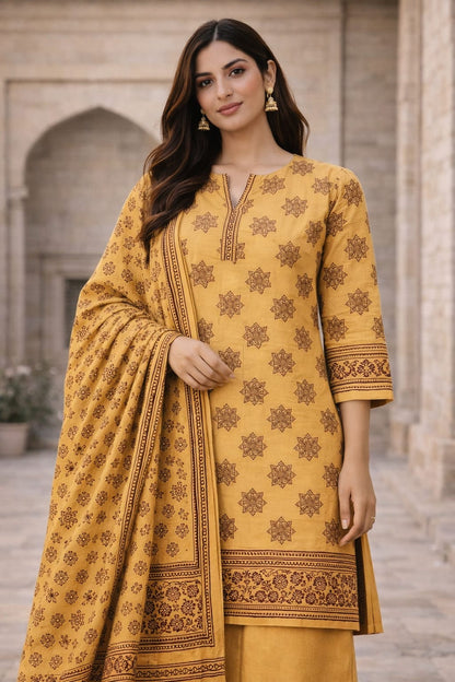 Block print 2 pc suit 015