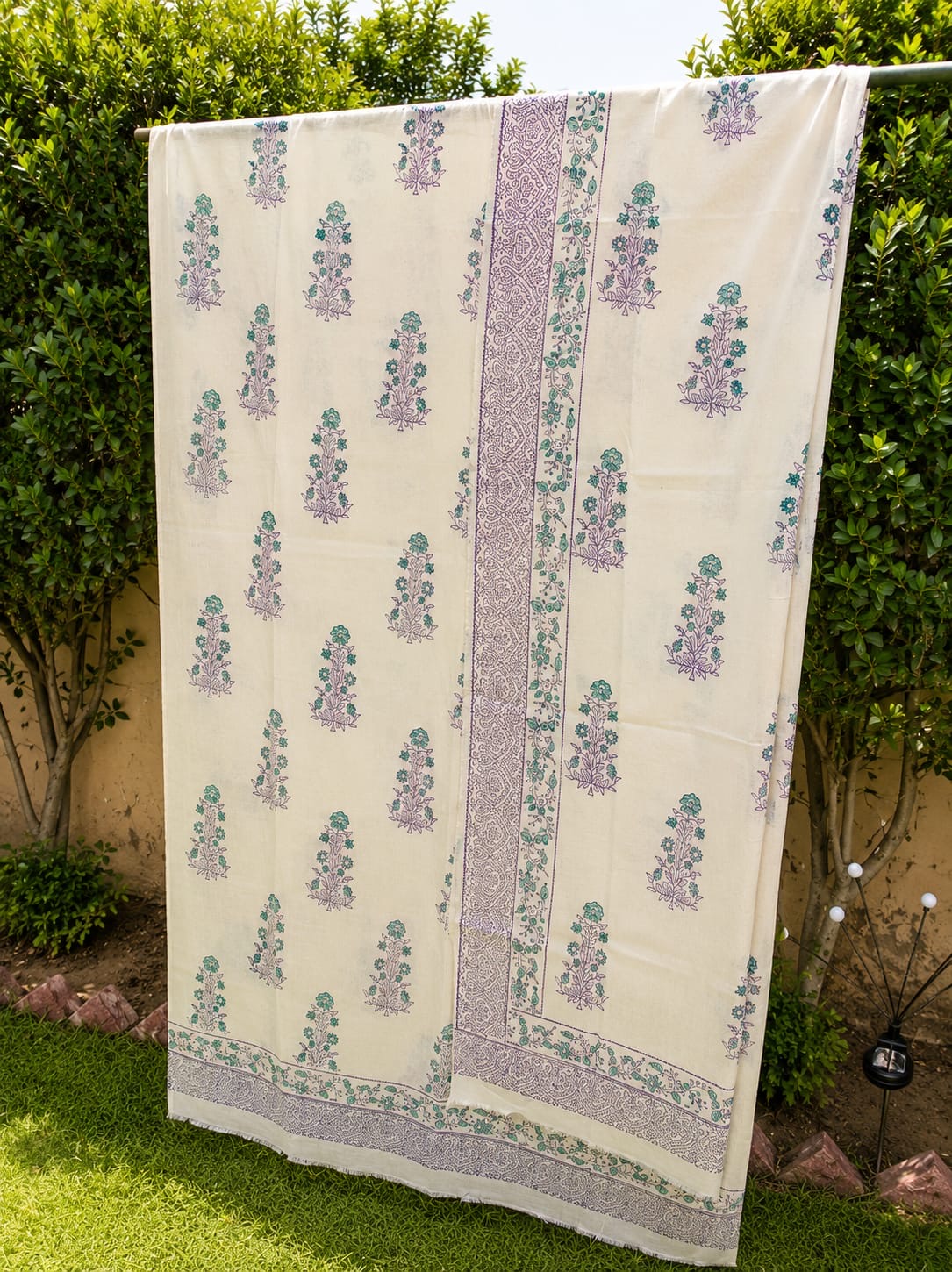 Premium Lawn 2 pc block print suit (unstitched) 0682