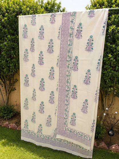 Premium Lawn 2 pc block print suit (unstitched) 0682