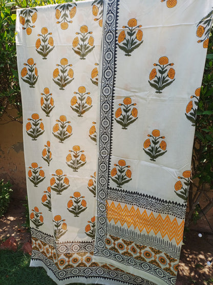 Premium Lawn 2 pc block print suit (unstitched) 0681