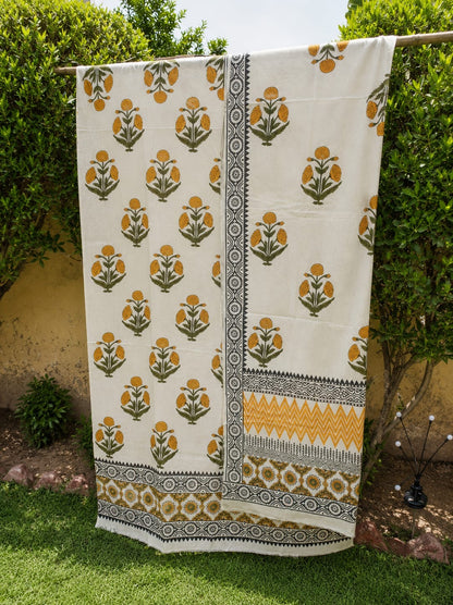 Premium Lawn 2 pc block print suit (unstitched) 0681