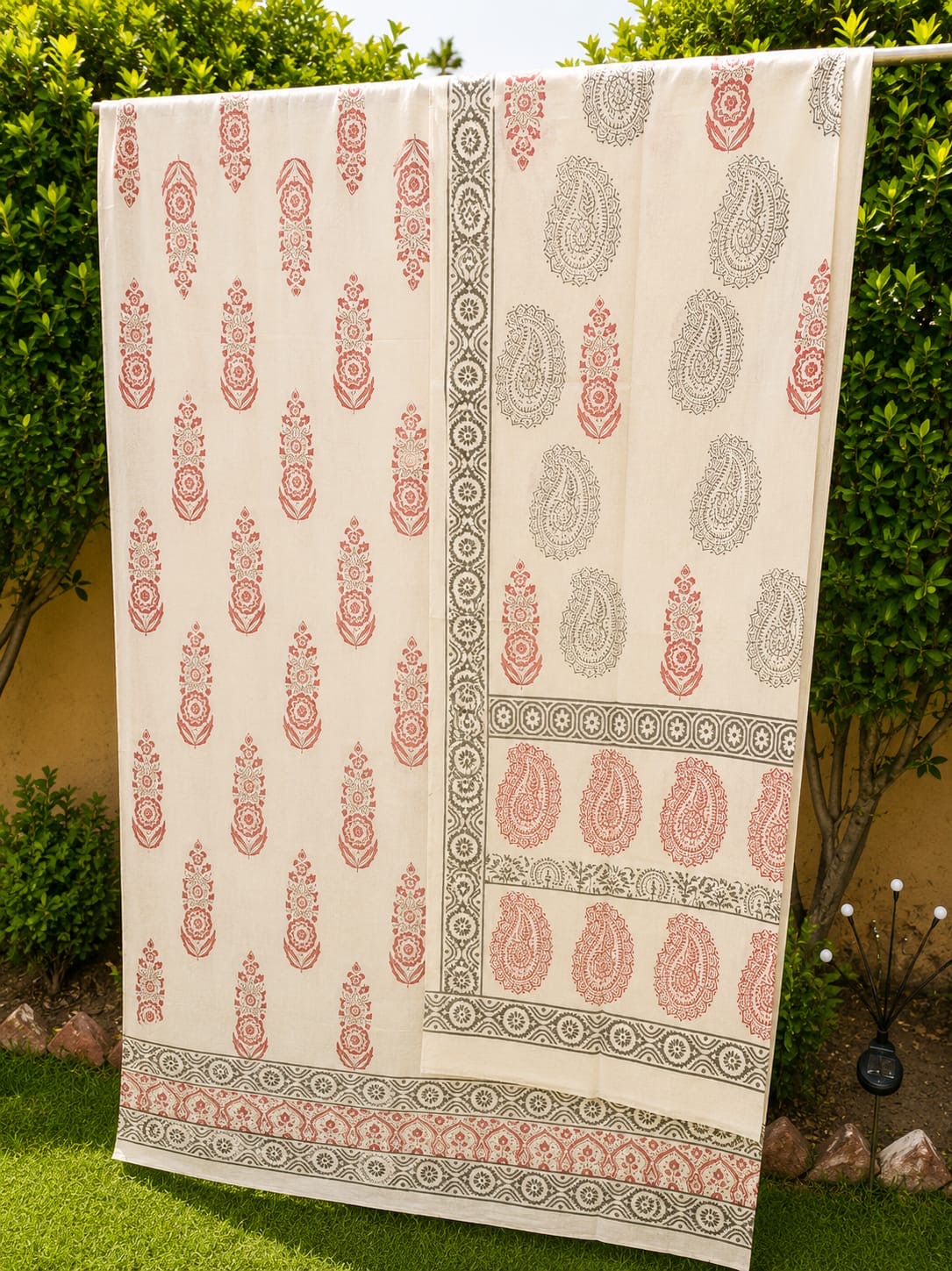 Premium Lawn 2 pc block print suit (unstitched) 0685