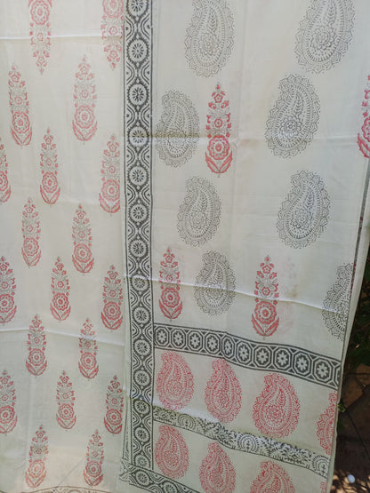 Premium Lawn 2 pc block print suit (unstitched) 0685