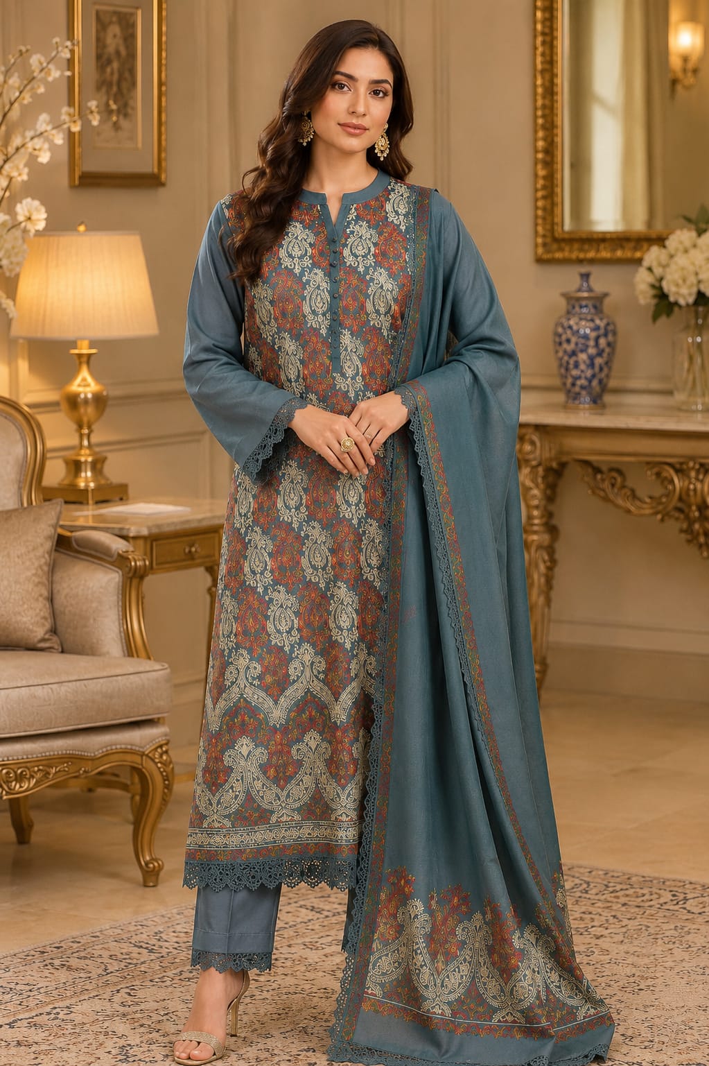 Pashmina Stitched 3-Piece Suit 0812