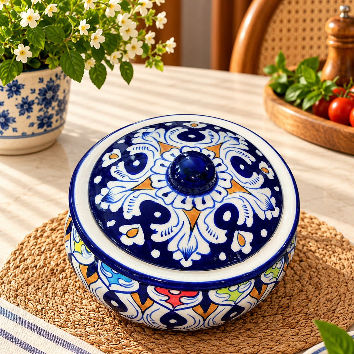 Blue Pottery Medium Handi 0959