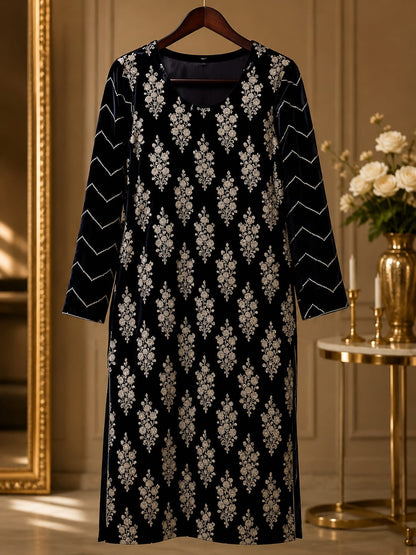 Micro Velvet Embroided 3 Piece Suit 0814