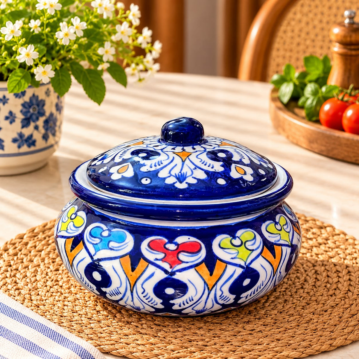 Blue Pottery Medium Handi 0959