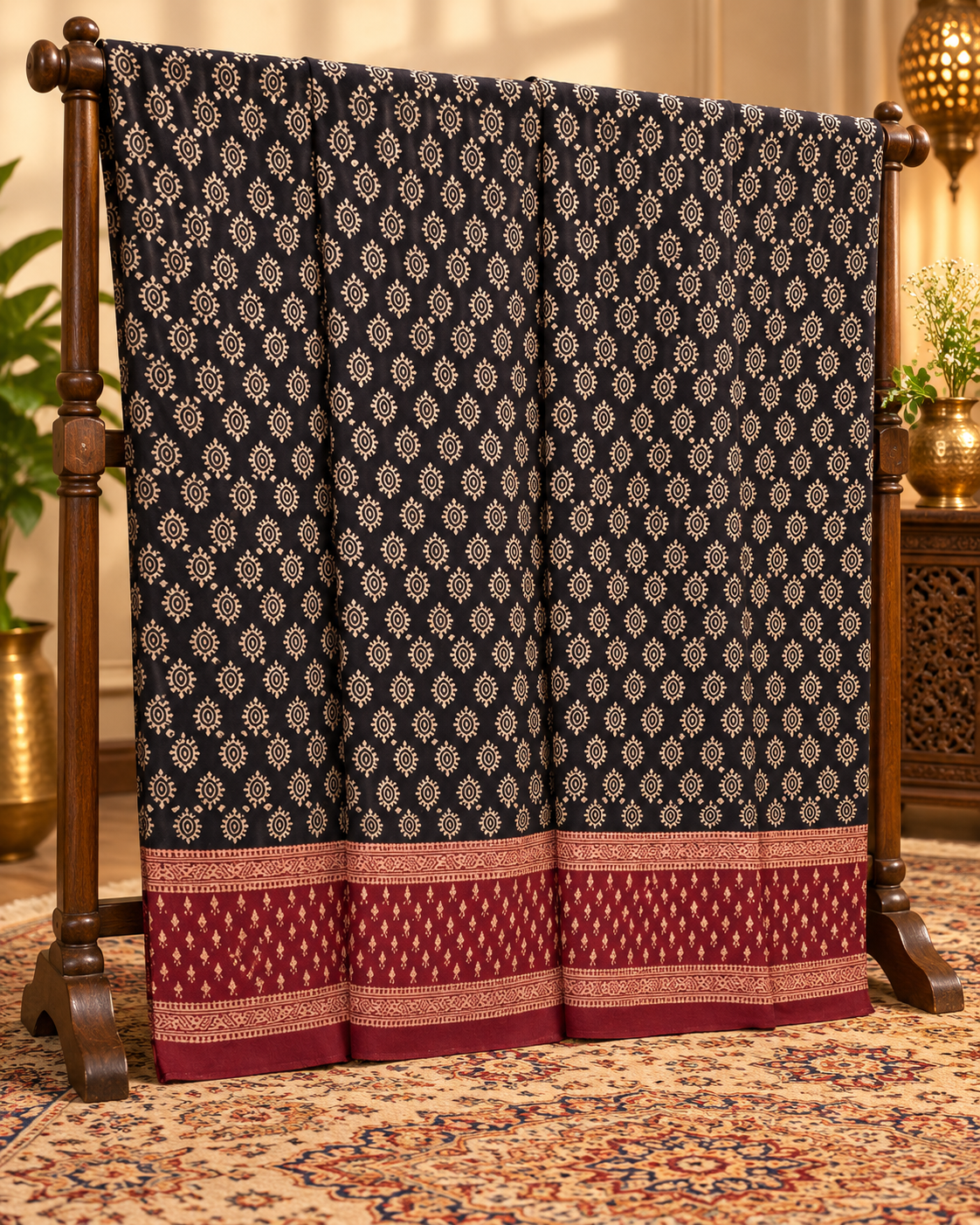 Ajrak Noir – Organic Dyed 2PC 0915