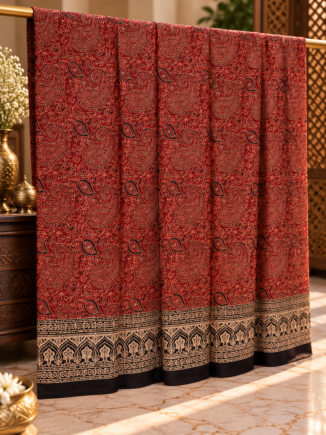 Ajrak Noir – Organic Dyed 2PC 0917