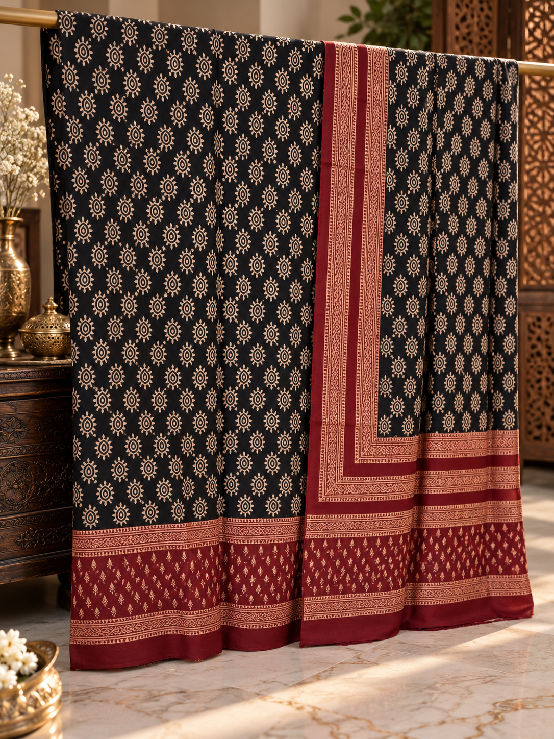 Ajrak Noir – Organic Dyed 2PC 0915