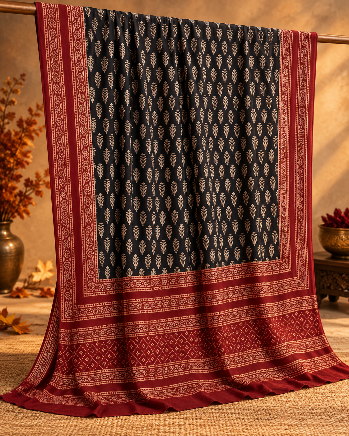 Ajrak Noir – Organic Dyed 2PC 0920