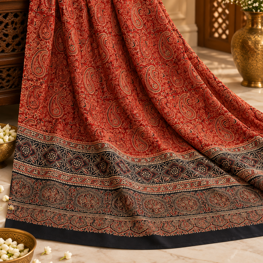 Organic Dyed Shamos Silk Ajrak Shirt 0914