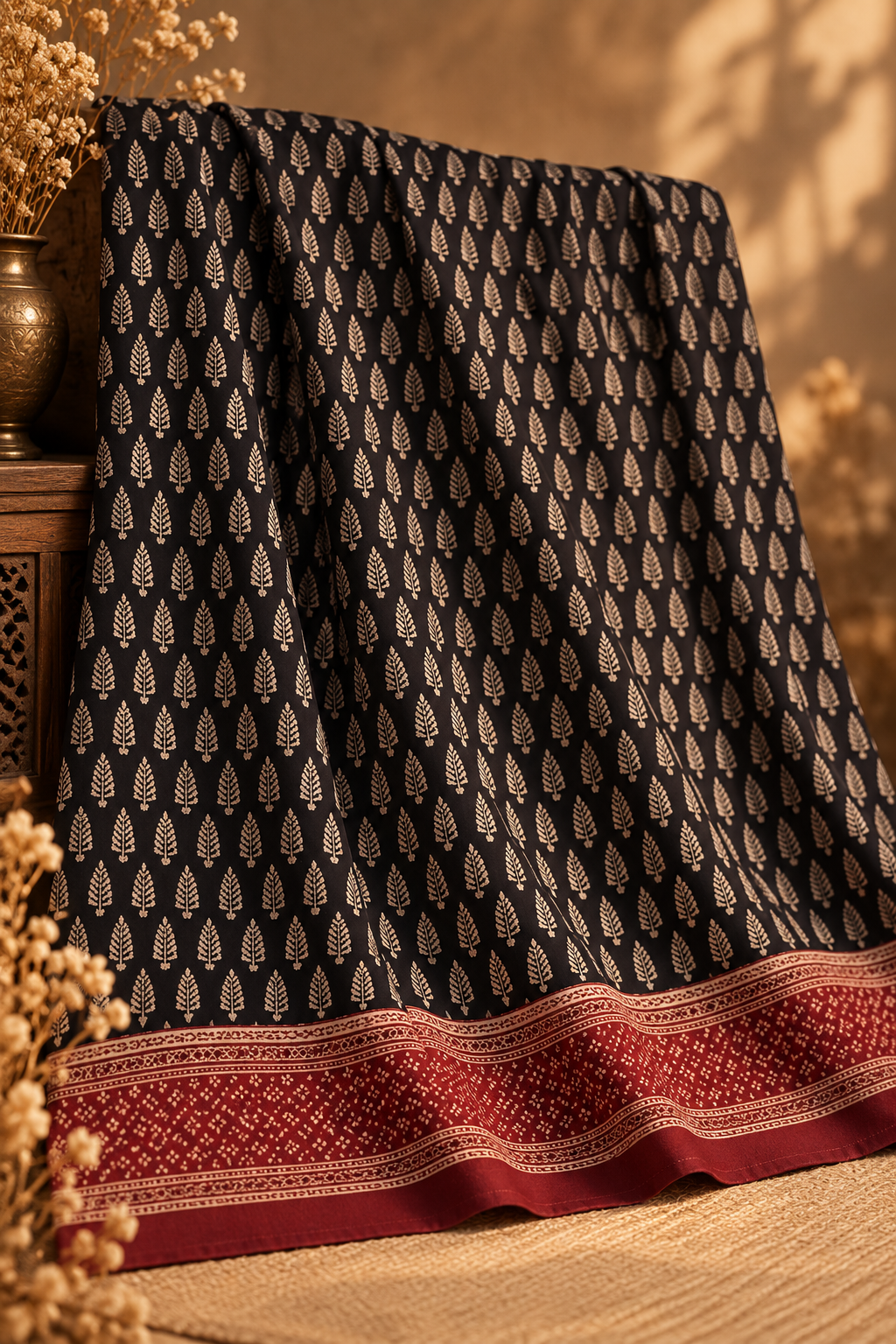 Ajrak Noir – Organic Dyed 2PC 0920