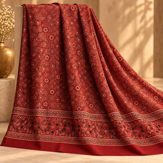 Organic Dyed Shamos Silk Ajrak Shirt 0907
