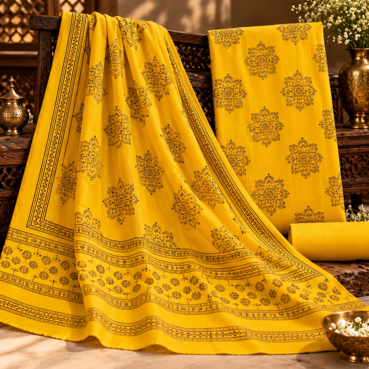 Ajrak Noir – Organic Dyed 2PC 0918