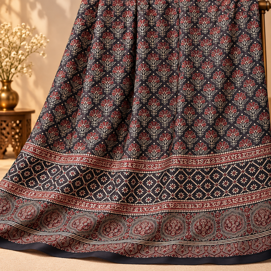 Organic Dyed Shamos Silk Ajrak Shirt 0908