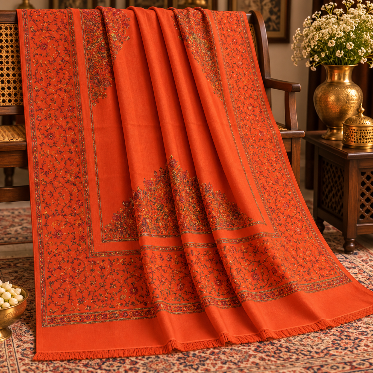 Gulrukh Handcrafted Needle Work Shawl - 0899