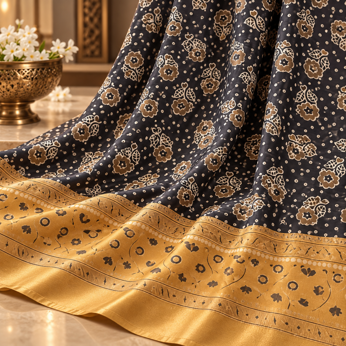 Organic Dyed Shamos Silk Ajrak Shirt 0909