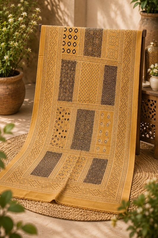 Ajrak patch dupatta 0704