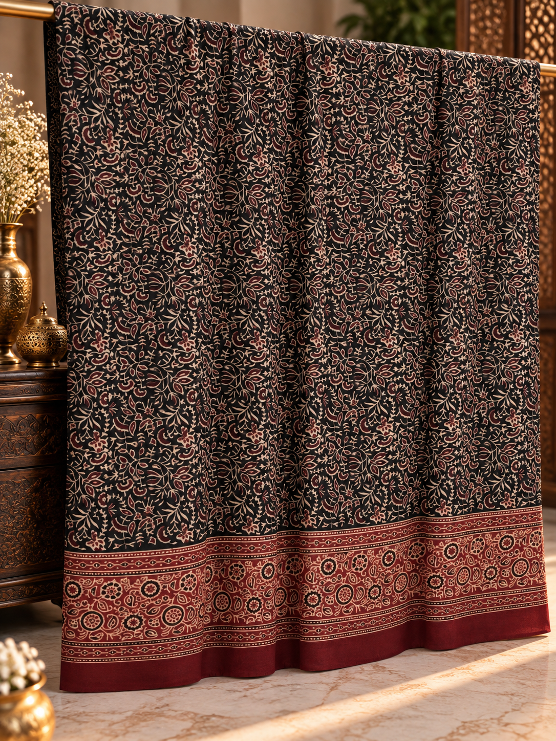 Ajrak Noir – Organic Dyed 2PC 0916