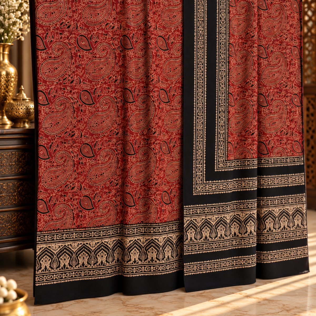 Ajrak Noir – Organic Dyed 2PC 0917