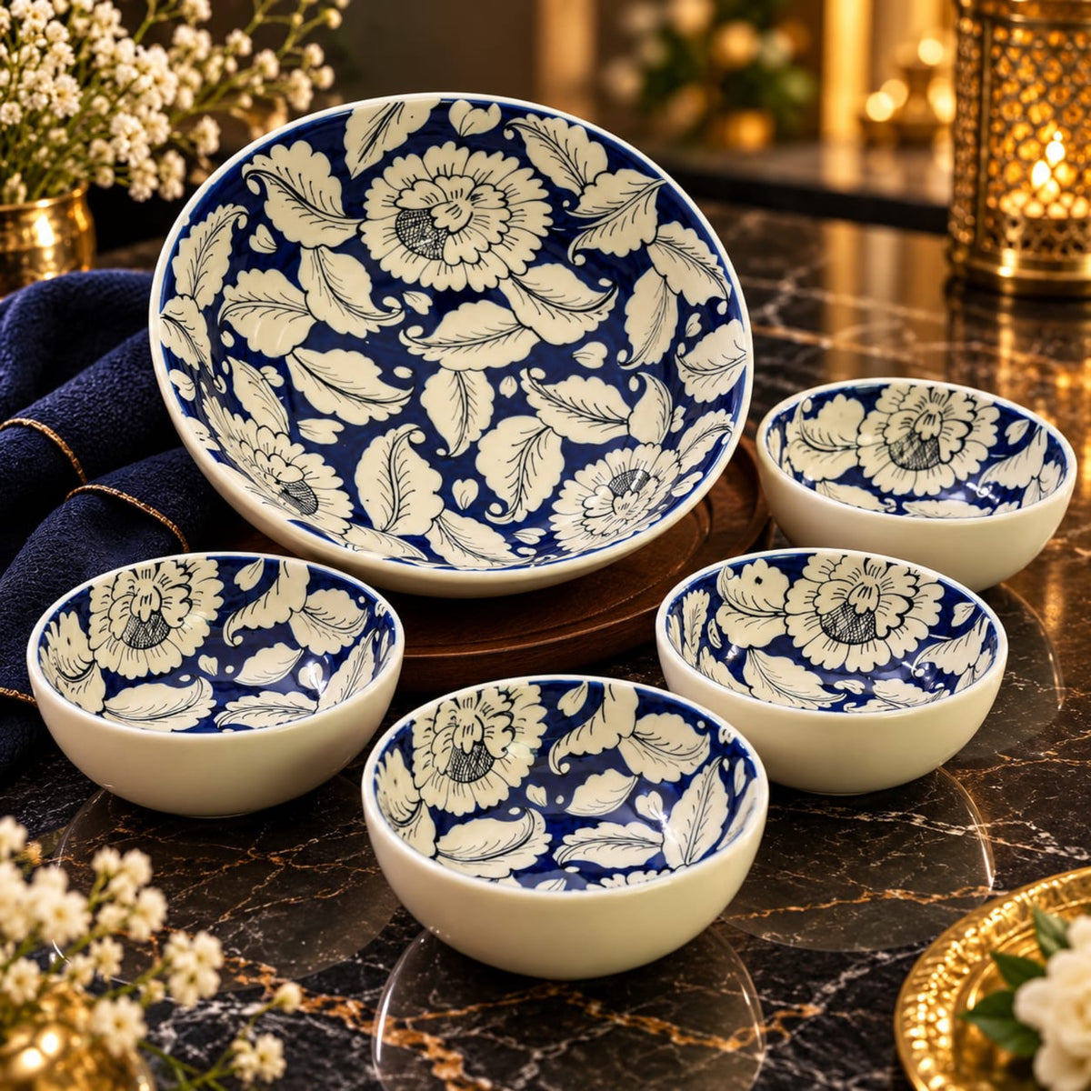 Gul-o-Neel Dessert Bowl Set 0937